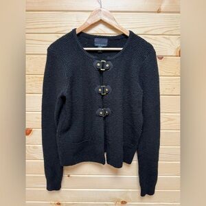 Cynthia Rowley Black Cardigan with Gold Button Details